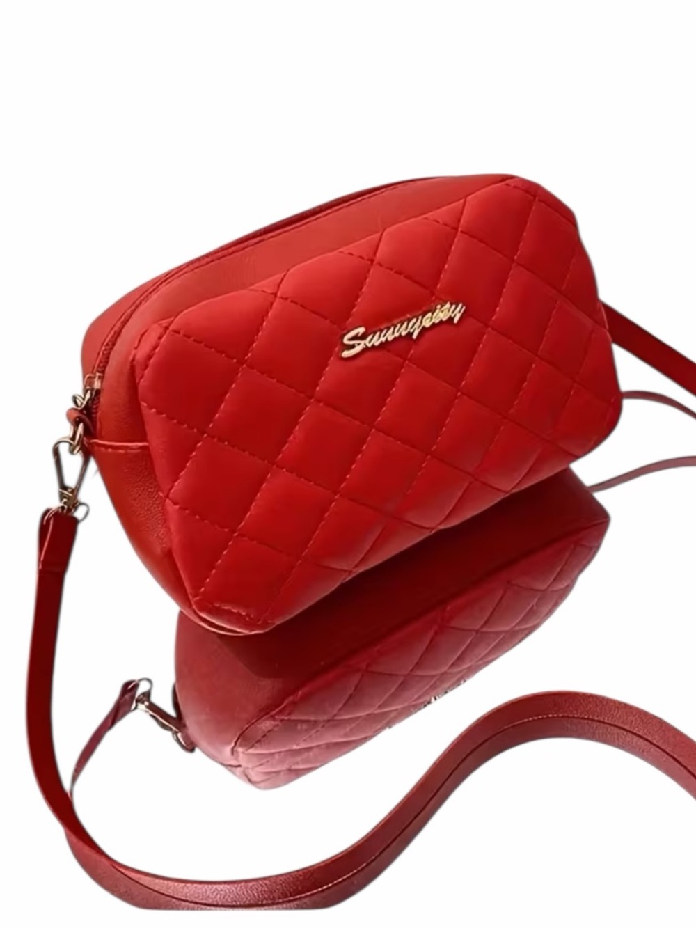 Red Quilted Crossbody Bag